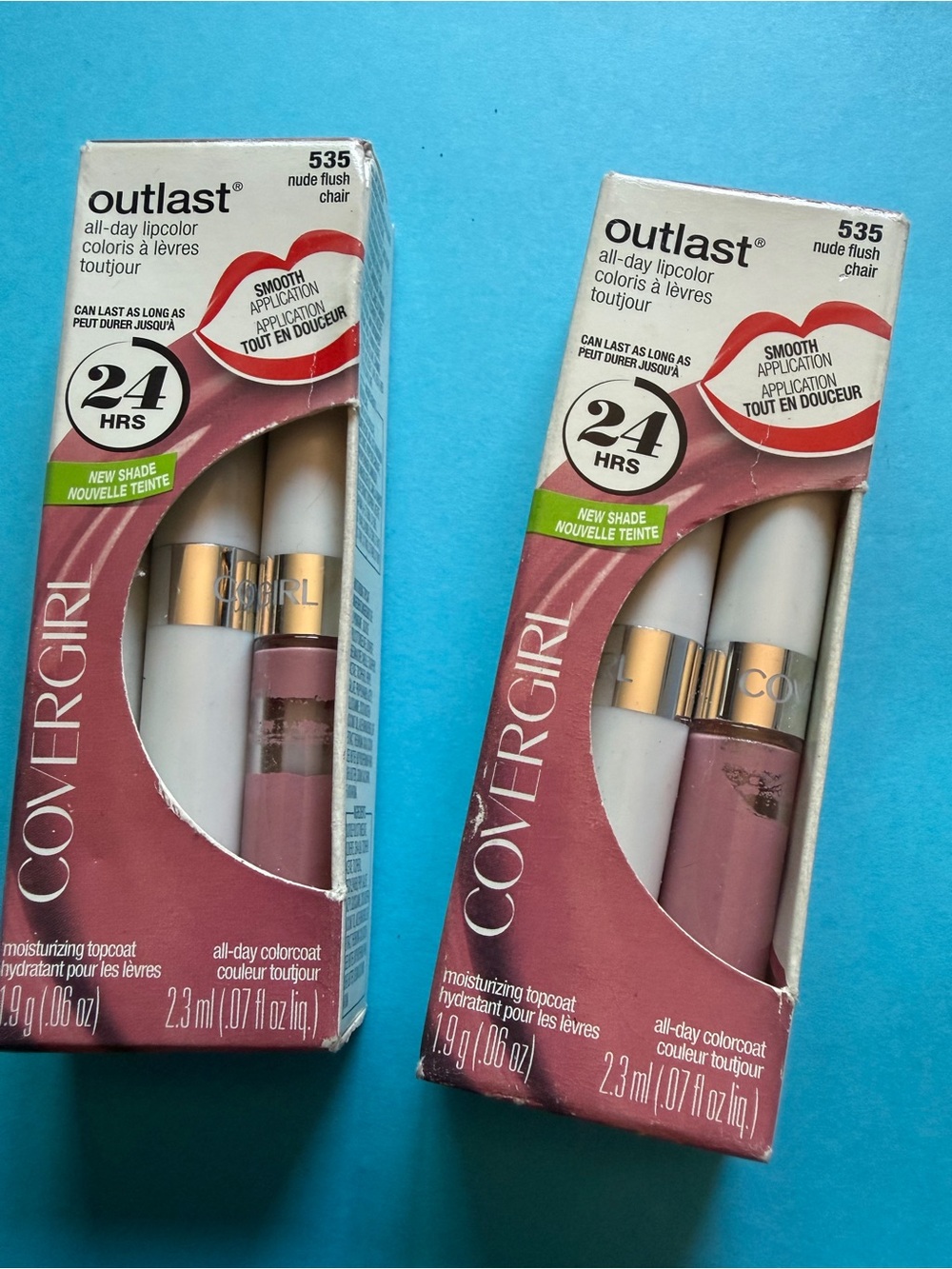 2 NEW CoverGirl Outlast 24 Hr All-Day Lipcolor - 535 Nude Flush